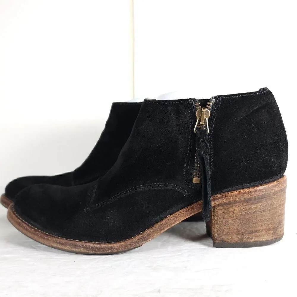 Alberto Fermani Women's Capricia US6,5-7 EU 37,5 Black Suede Ankle Boots Booties